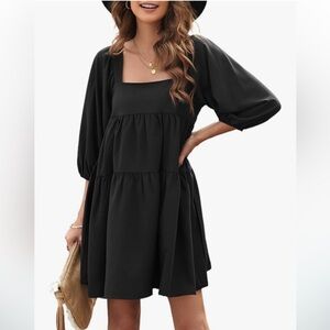 Puff Sleeve Baby Doll Dress